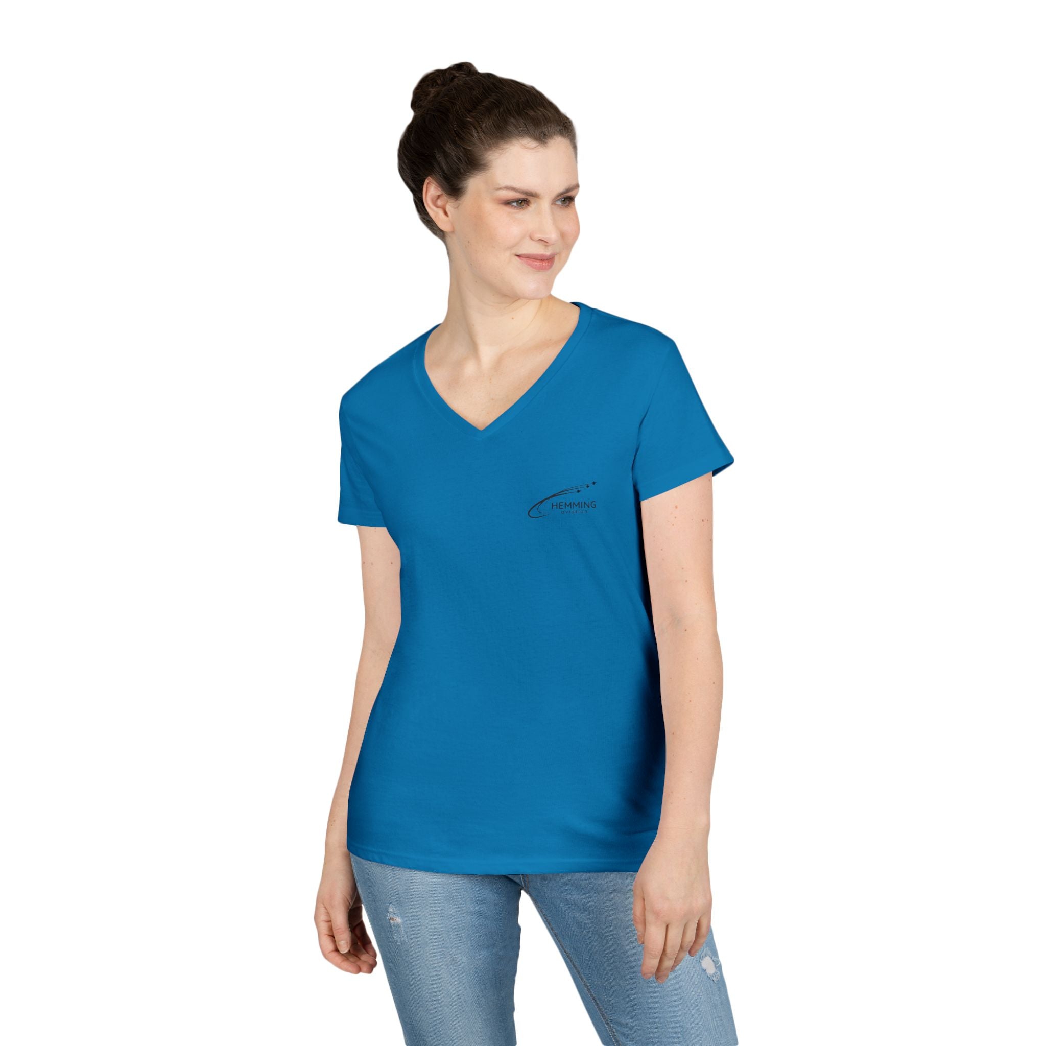 T-Shirt Ladies' V-Neck - Hemming Aviation Logo
