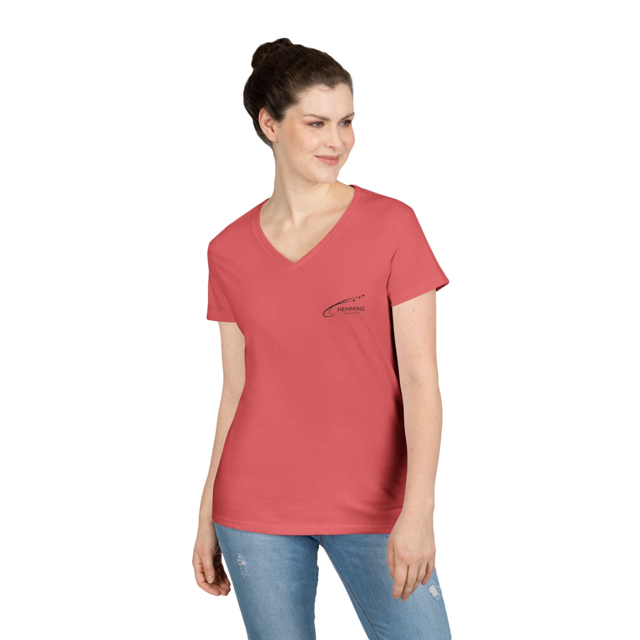 T-Shirt Ladies' V-Neck - Hemming Aviation Logo