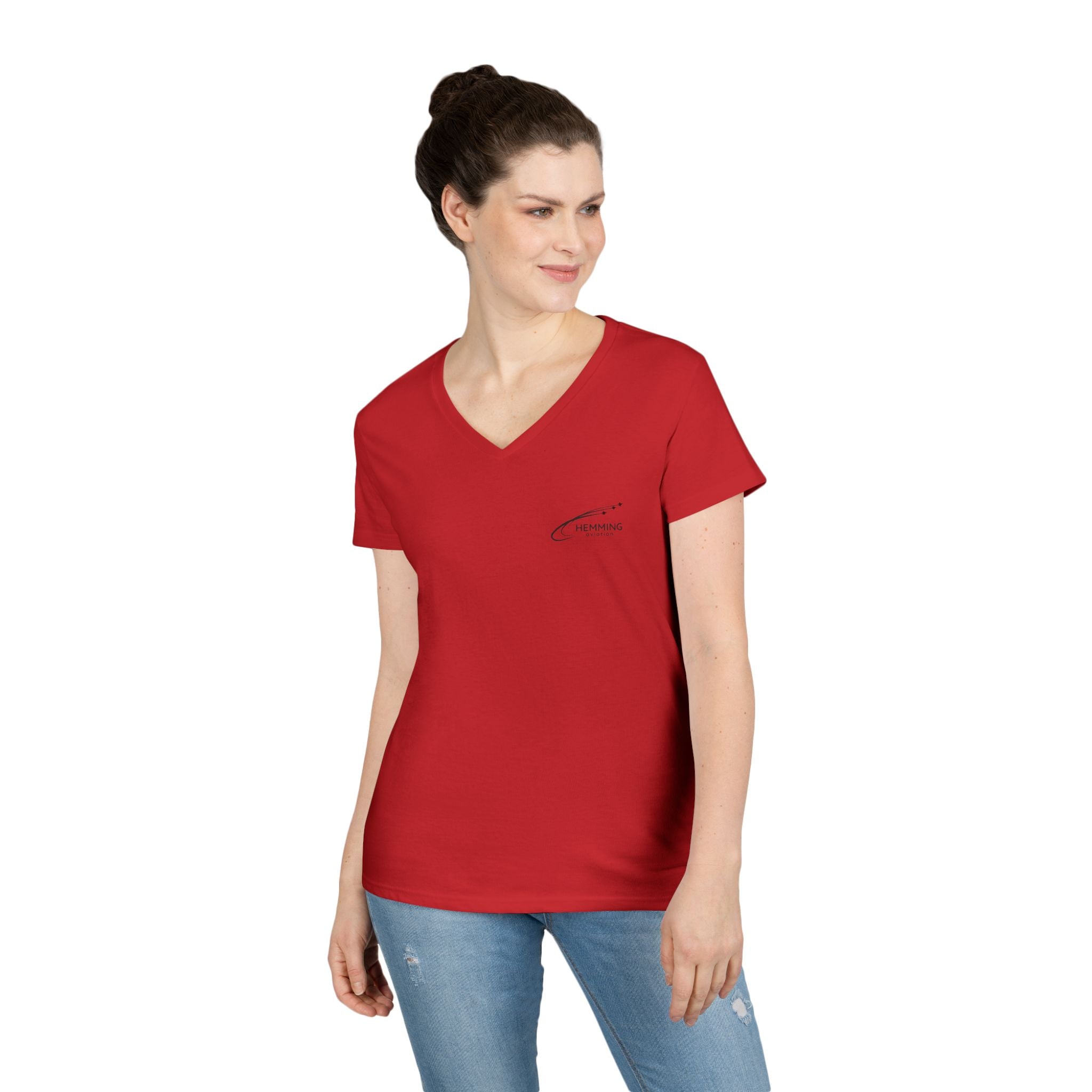 T-Shirt Ladies' V-Neck - Hemming Aviation Logo