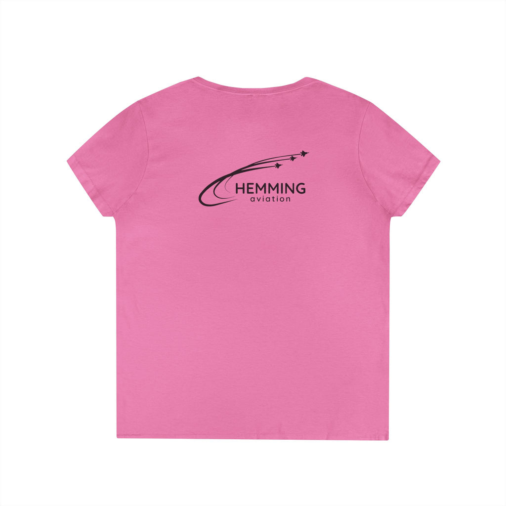 T-Shirt Ladies' V-Neck - Hemming Aviation Logo